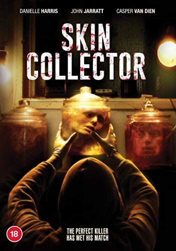 DVD cover for "The Skin Collector" featuring faces in jars.