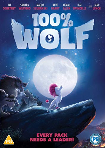 100% Wolf" DVD cover featuring a pink poodle and a full moon.