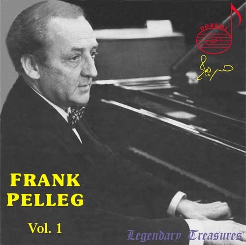 CD cover featuring pianist Frank Pelleg in profile, with piano keys.