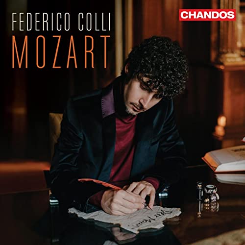 CD cover featuring pianist Federico Colli and Mozart’s name.