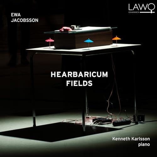 CD cover: miniature landscape with lights, piano, and text “Hearbaricum Fields”.