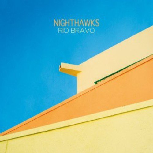 "Album cover featuring a yellow building with a blue sky background."