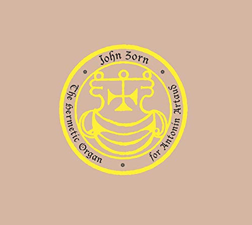 CD cover art with yellow circular logo on beige background, featuring abstract design.