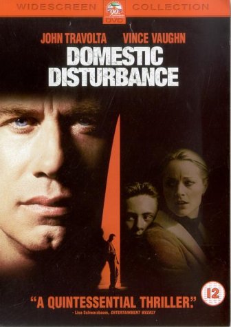 Domestic Disturbance" DVD cover featuring John Travolta and Vince Vaughn.
