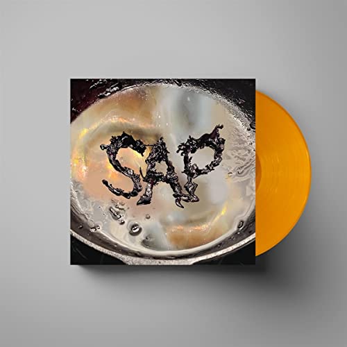 Okay Kaya’s “Sap” vinyl record with amber-colored disc and textured cover.
