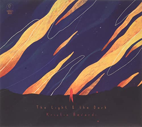 CD cover with abstract orange and blue illustration, and a small red figure.