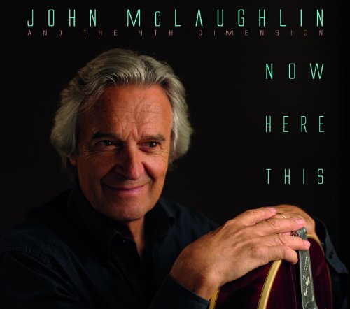 Album cover featuring John McLaughlin holding a guitar case against a black background.