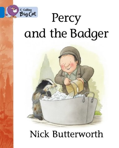 Book cover: Percy and a badger beside a tub of bubbles.