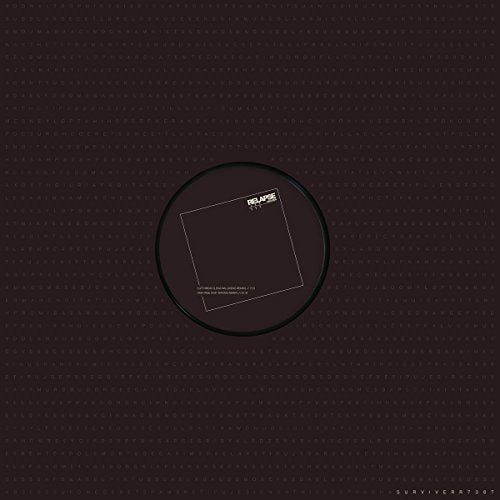 A black vinyl record with a white outline of a square and text.