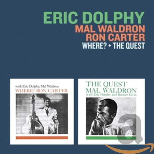 CD cover for Eric Dolphy’s “Where?” and “The Quest” albums, with portraits.