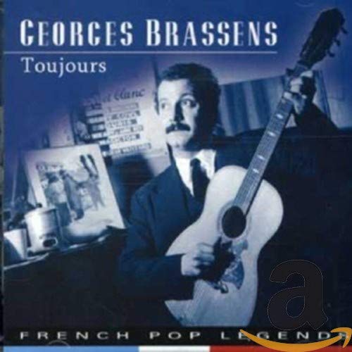 Georges Brassens CD cover featuring a portrait with a guitar.