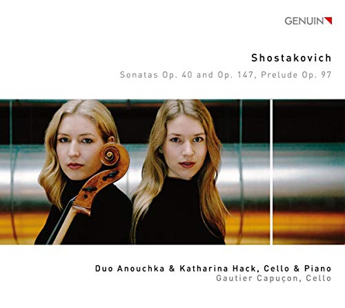 CD cover featuring two women with a cello, labeled “Shostakovich.”
