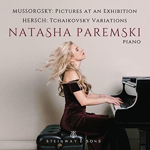CD cover featuring pianist Natasha Paremski at a Steinway piano.