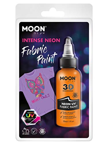 Smiffys Moon Glow - Neon UV Intense Fabric Paint, Orange