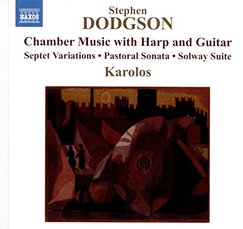 CD cover for Stephen Dodgson’s chamber music featuring abstract castle art.
