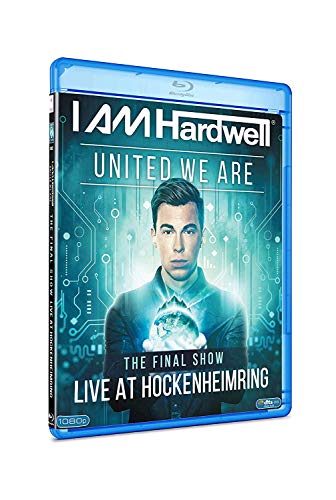 Blu-ray cover for "United We Are" featuring DJ Hardwell and circuit graphics.