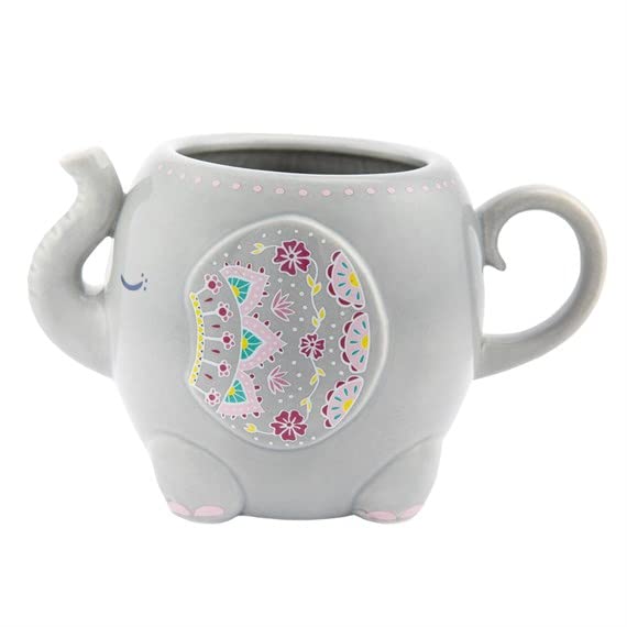Sass & Belle Mandala Elephant Grey Mug