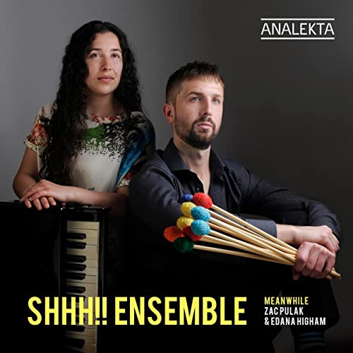 CD cover featuring two musicians with a piano and drumsticks.