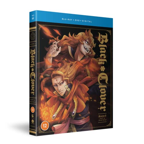 Black Clover Season 3 Part 4 Blu-ray cover with two fiery characters.