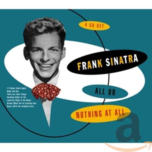 Frank Sinatra CD cover with portrait, text, and retro design elements.