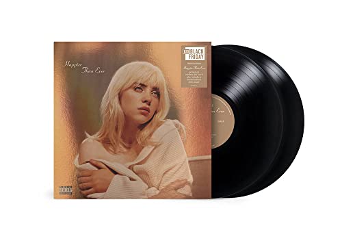 Billie Eilish āHappier Than Everā recycled black vinyl record album.