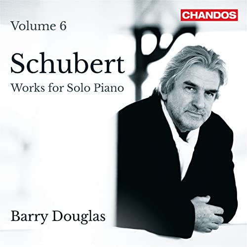CD cover featuring pianist Barry Douglas and text “Schubert, Volume 6”.