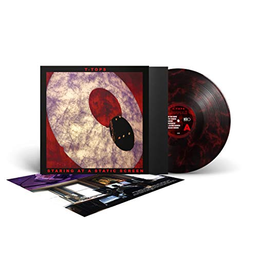 T-Tops album "Staring At A Static Screen" red and black marble vinyl record.