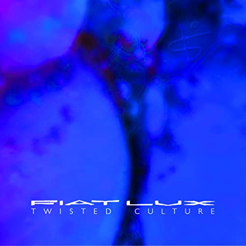 Blue and black abstract album cover for Fiat Lux’s “Twisted Culture.”