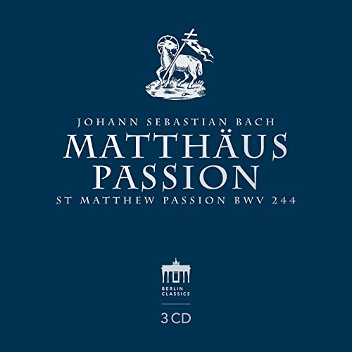 CD cover for Bach’s St. Matthew Passion with lamb illustration.