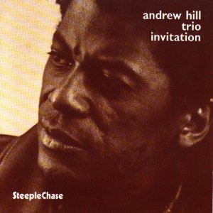 "CD cover with sepia-toned close-up of man, text 'Andrew Hill Trio' and 'Invitation'."