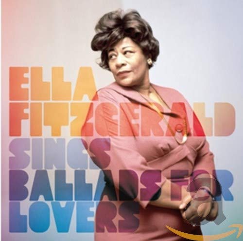 CD cover featuring Ella Fitzgerald in a pink dress, smiling gently.