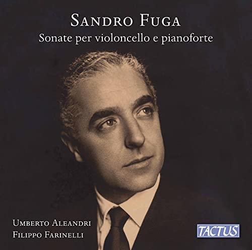 CD cover featuring a black and white portrait of composer Sandro Fuga.
