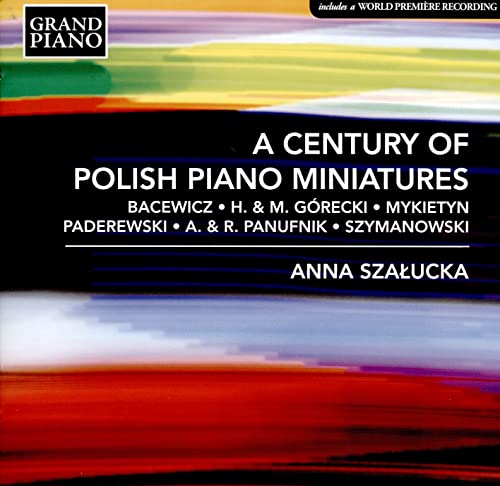 CD cover for “Anna Szalucka - Polish Piano Miniatures” with abstract art.