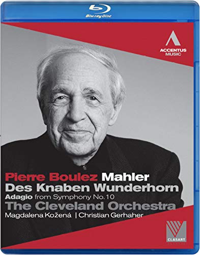 Blu-ray cover featuring portrait of Pierre Boulez and concert details.