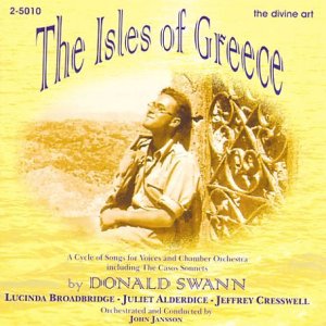 CD cover for "The Isles of Greece" by Donald Swann, featuring a portrait.
