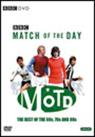 "Blurry DVD cover with 'Match of the Day' title and four soccer players."