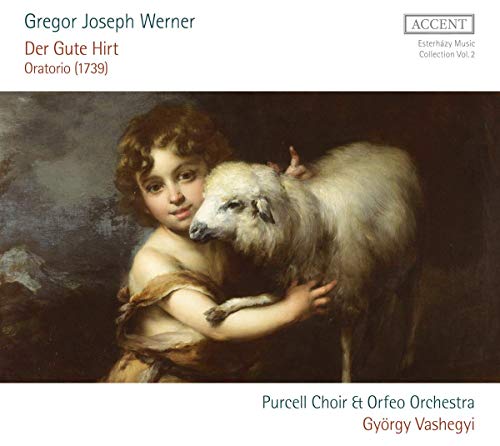 "CD cover with a painting of a child hugging a sheep."