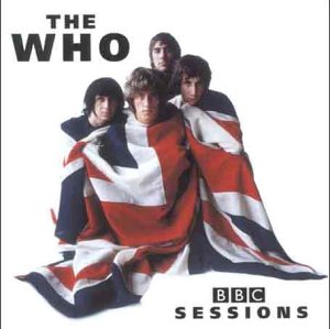The Who album cover featuring four band members wrapped in a British flag.