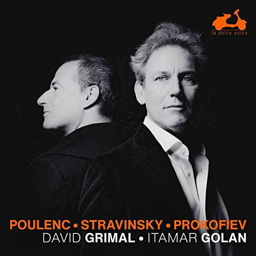 CD cover featuring portraits of David Grimal and Itamar Golan.