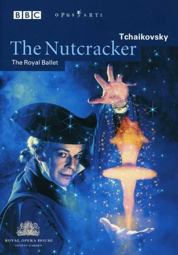 DVD cover for “The Nutcracker” ballet featuring a dancer and magician.