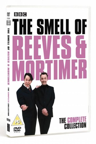 DVD case for "The Smell of Reeves & Mortimer" with two men in black suits.