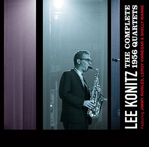 Lee Konitz album cover featuring a saxophonist in a dark room.