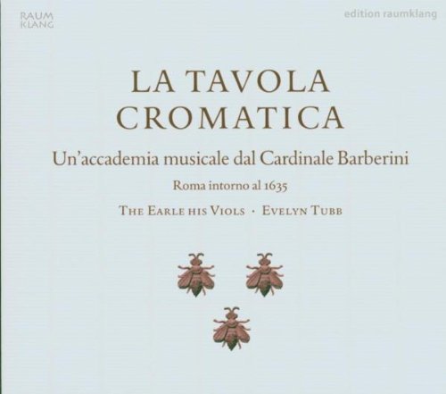 "CD cover with three beetles and 'La Tavola Cromática' title on light background."
