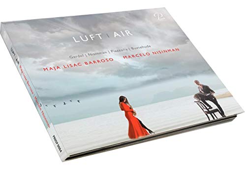 "CD cover featuring a man and woman in a surreal, cloudy landscape."