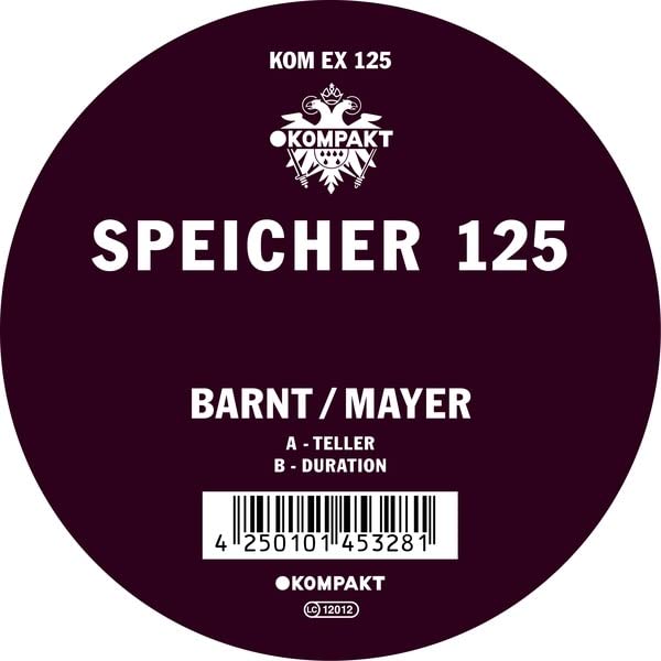 Black vinyl record label with white text: "SPEICHER 125" by Barnt/Mayer.