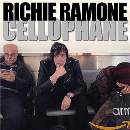 Album cover for Richie Ramone’s “Cellophane” featuring three people seated.