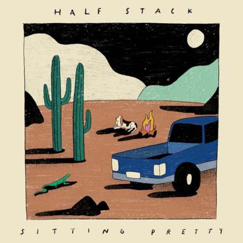 CD cover: desert scene with cacti, car, campfire, and animal.