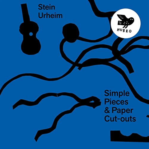 Blue album cover with black abstract shapes, a ukulele, and text.