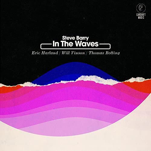 CD cover for Steve Barry’s “In The Waves” with abstract wave art.