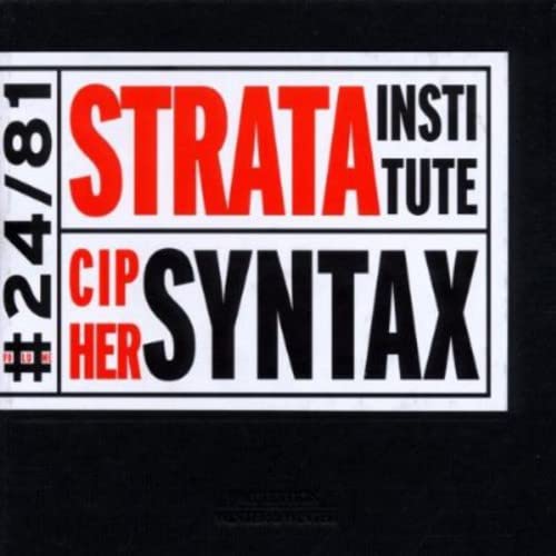 CD cover for "Strata Institute - Cipher Syntax" with bold red and black text.